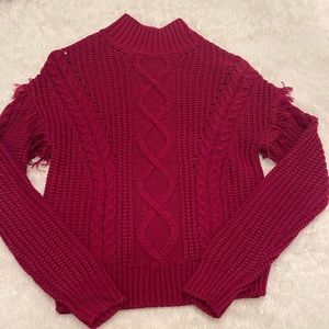 Womens burgundy pink sweater